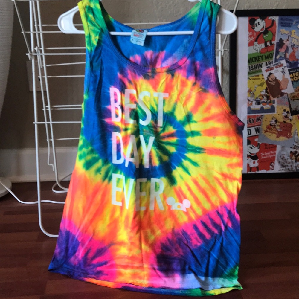 Tie dye Disney Best Day Ever tank top!